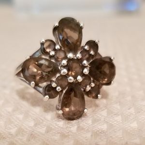 Sterling Silver Smoky Quartz Ring 7